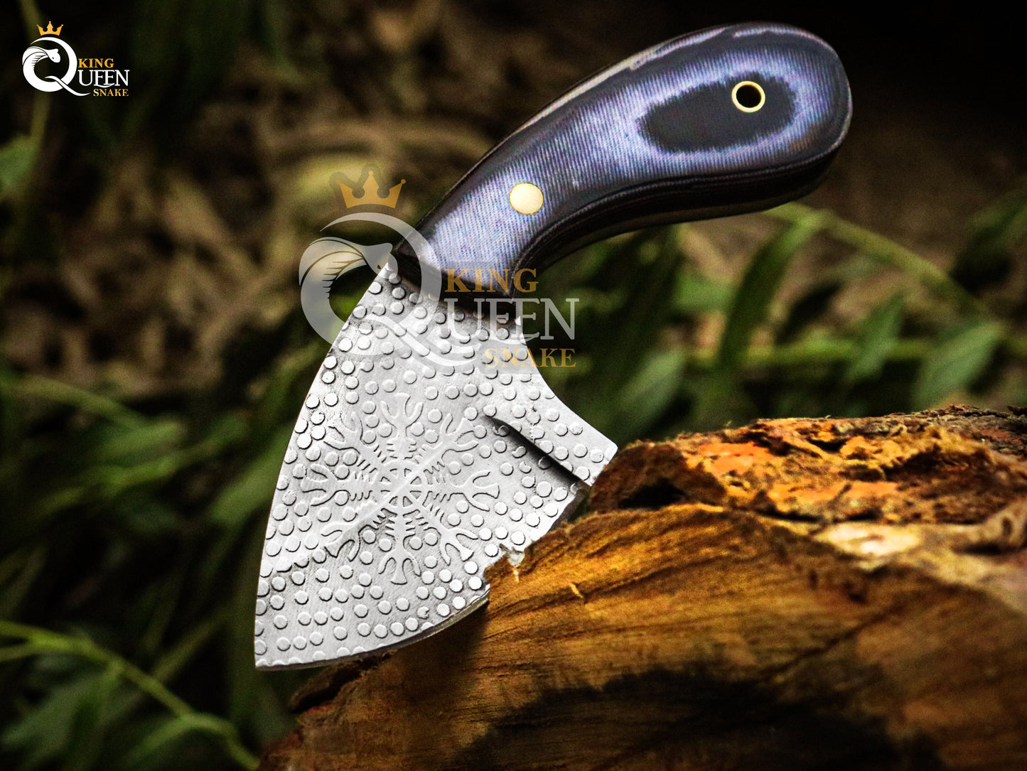 Hand Forged Viking Runes Blade Skinner Knife | Handmade Hunting and Camping knife with Vikign Runes and Symbol