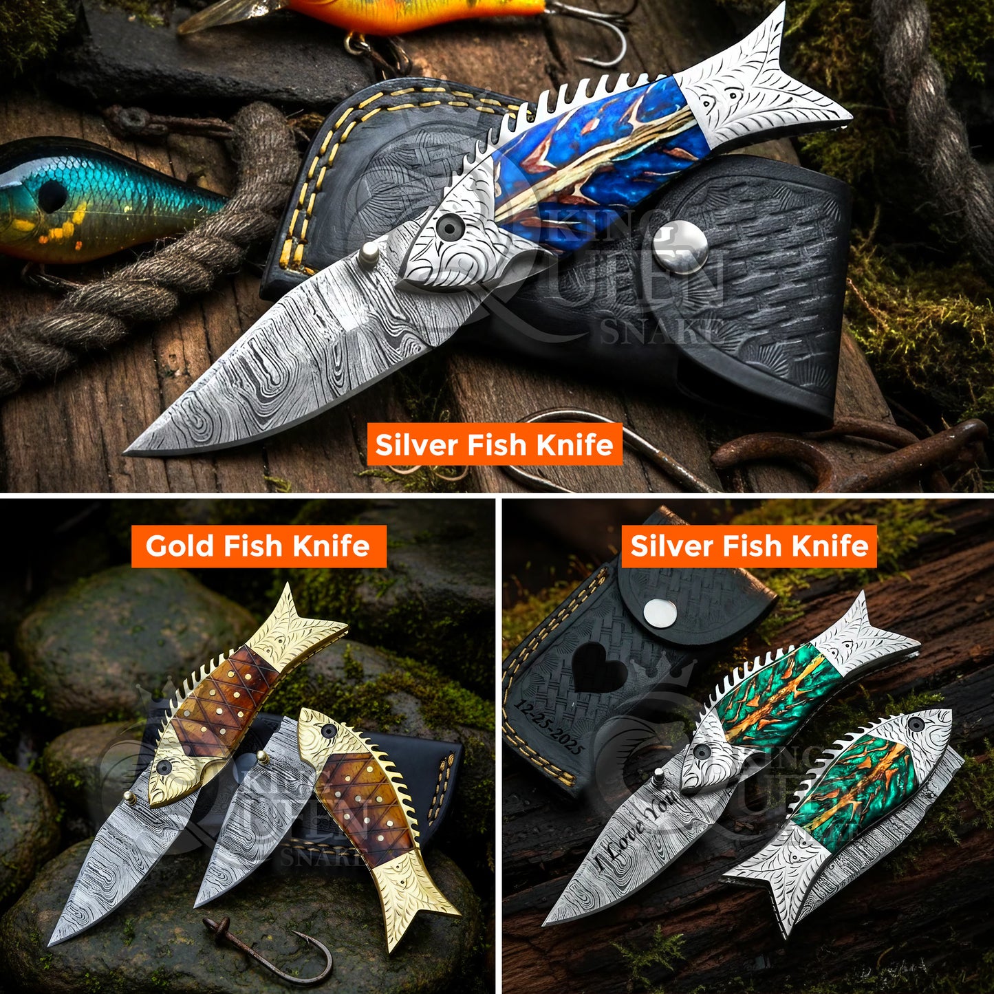 Personalized Damascus Folding Knife for Fishing, Handmade Pocket Knife, Christmas Gift, Thanksgiving Gift, Gift for Him, Birthday Gift