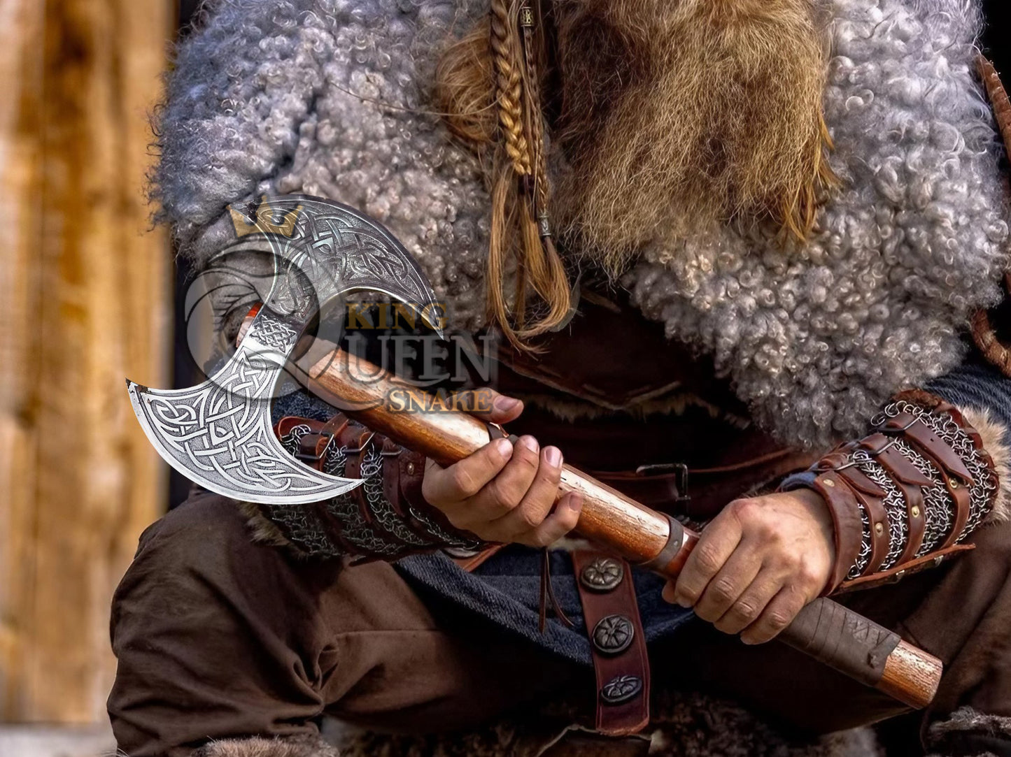 Handmade double Head Viking Axe | Norse Axe with Viking Runes and Symbols | Personlaized Viking Gift