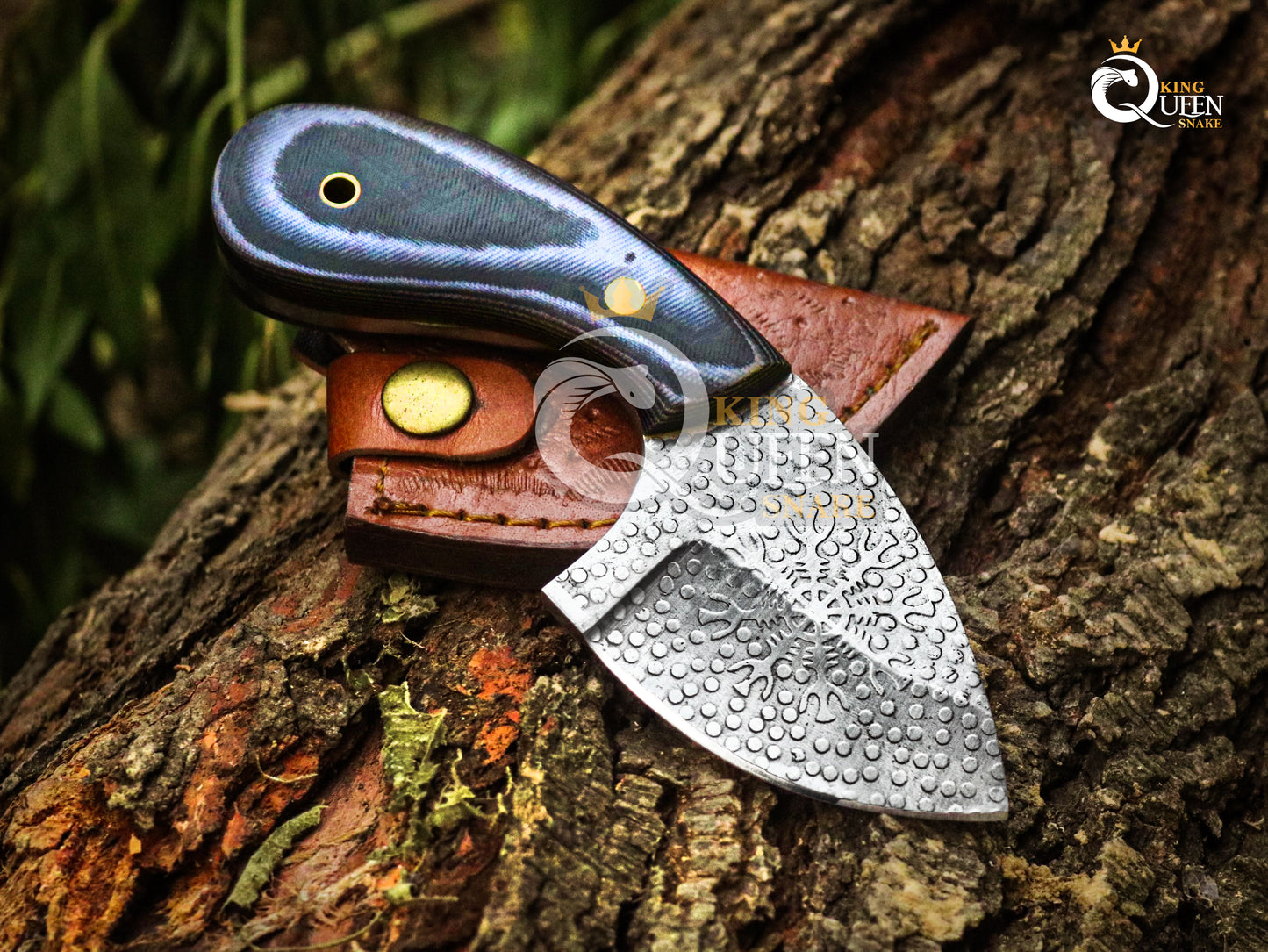 Hand Forged Viking Runes Blade Skinner Knife | Handmade Hunting and Camping knife with Vikign Runes and Symbol