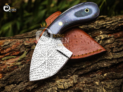 Hand Forged Viking Runes Blade Skinner Knife | Handmade Hunting and Camping knife with Vikign Runes and Symbol